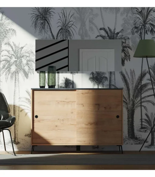 Espejo moderno para baño Neutro, 118.5cm(ancho) 44cm(altura) 2cm(fondo)