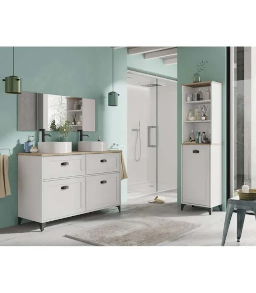 Espejo moderno para baño Neutro, 118.5cm(ancho) 44cm(altura) 2cm(fondo)