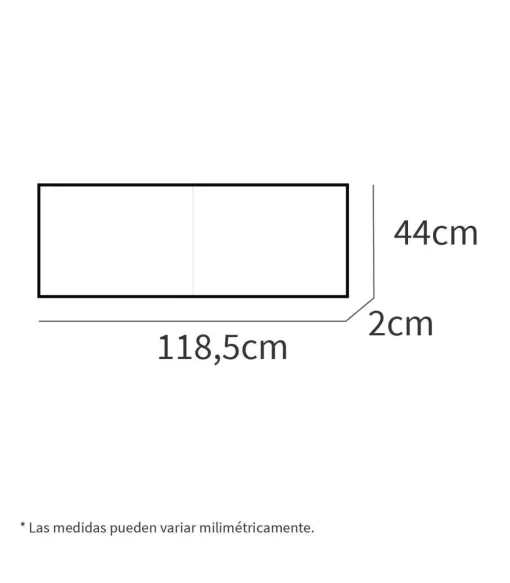 Espejo moderno para baño Neutro, 118.5cm(ancho) 44cm(altura) 2cm(fondo)