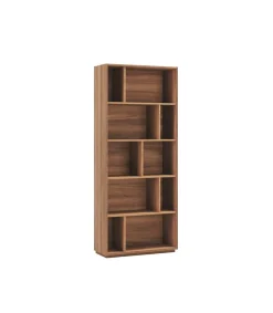 Estantería 5 alturas modelo 545 acabado nogal claro. 191 cm(alto), 80 cm(ancho), 32 cm(fondo).