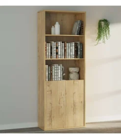 Estantería-1 dos puertas acabado roble gold, 196.5 cm(alto)75.5 cm(ancho)33 cm(fondo)..