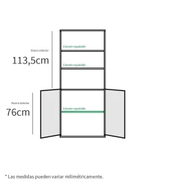 Estantería-1 dos puertas acabado roble cambrian, 196.5 cm(alto)75.5 cm(ancho)33 cm(fondo)..