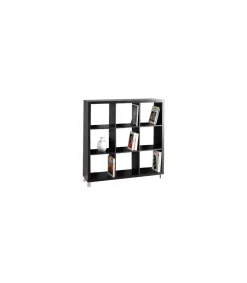 Estantería mediana kubox 3x3 acabado negro, 111 cm(alto)111 cm(ancho)29 cm(fondo)