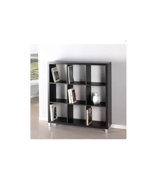 Estantería mediana kubox 3x3 acabado negro, 111 cm(alto)111 cm(ancho)29 cm(fondo)