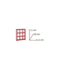 Estantería mediana kubox 3x3 acabado negro, 111 cm(alto)111 cm(ancho)29 cm(fondo)