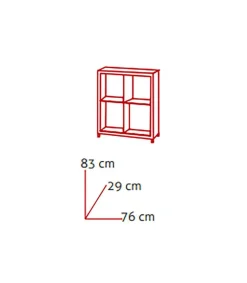 Estantería pequeña kubox 2x2 acabado negro, 83 cm(alto)76 cm(ancho)29 cm(fondo)