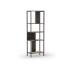 Estantería varios estantes modelo Amaya-58 acabado roble/negro, 175cm(alto) 58cm(ancho) 35cm(largo).