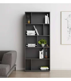Estanteria 5 alturas modelo 545 acabado grafito. 191 cm(alto), 80 cm(ancho), 32 cm(fondo).