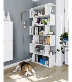 Estanteria alta Canton en blanco 192 cm(alto)80 cm(ancho)25 cm(fondo) .