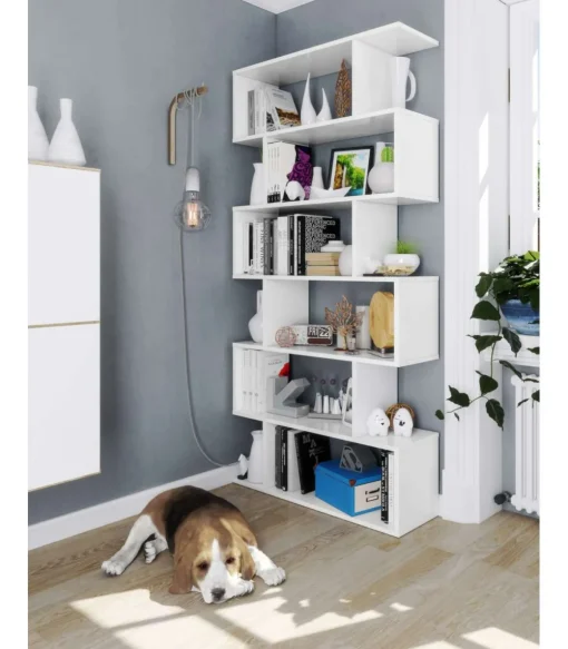 Estanteria alta Canton en blanco 192 cm(alto)80 cm(ancho)25 cm(fondo) .