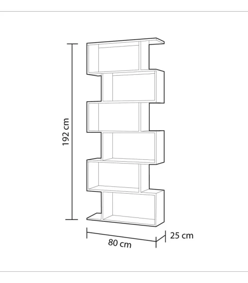 Estanteria alta Canton en blanco 192 cm(alto)80 cm(ancho)25 cm(fondo) .