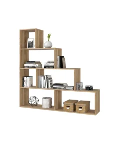 Estanteria baja Cantora en roble canadian, 145 cm(alto)145 cm(ancho)29 cm(fondo) .