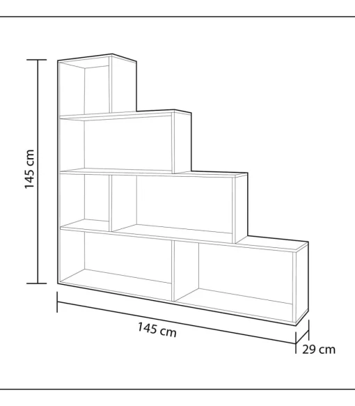 Estanteria baja Cantora en roble canadian, 145 cm(alto)145 cm(ancho)29 cm(fondo) .