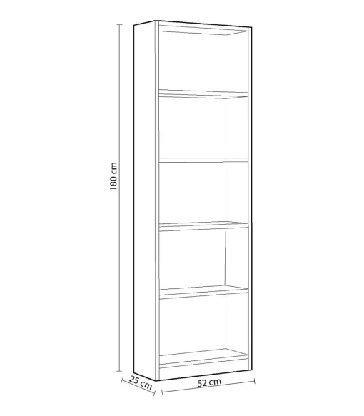 Estanteria seis baldas Children en blanco artik 180 cm(alto)52 cm(ancho)25 cm(fondo). .