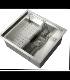 Fregadero de un seno en inox con bandeja Laos, 21,5 cm(alto) 49 cm(ancho) 44 cm(largo)