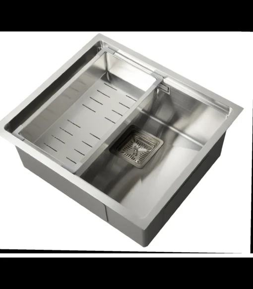 Fregadero de un seno en inox con bandeja Laos, 21,5 cm(alto) 49 cm(ancho) 44 cm(largo)