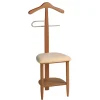 Galán 361 con asiento en beige herrajes cromado satinado lacado cerezo, 105 cm(alto)45 cm(ancho)41 cm(largo)