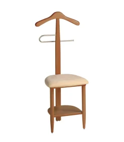 Galán 361 con asiento en beige herrajes cromado satinado lacado cerezo, 105 cm(alto)45 cm(ancho)41 cm(largo)