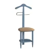 Galán 361 con asiento en beige herrajes cromado satinado lacado azul, 105 cm(alto)45 cm(ancho)41 cm(largo)