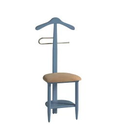 Galán 361 con asiento en beige herrajes cromado satinado lacado azul, 105 cm(alto)45 cm(ancho)41 cm(largo)