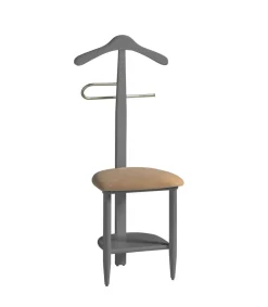 Galán 361 con asiento en beige herrajes cromado satinado lacado gris, 105 cm(alto)45 cm(ancho)41 cm(largo)