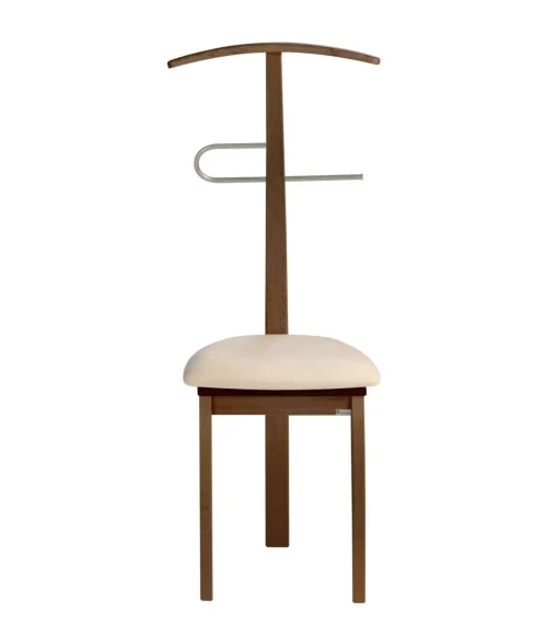 Galán 364 con asiento herrajes cromado satinado lacado en nogal, 108 cm(alto)46 cm(ancho)44 cm(largo)