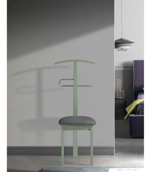 Galán 364 con asiento herrajes cromado satinado lacado en verde, 108 cm(alto)46 cm(ancho)44 cm(largo)