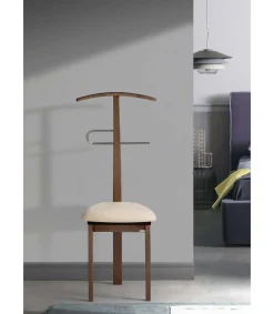 Galán 364 con asiento herrajes cromado satinado lacado en nogal, 108 cm(alto)46 cm(ancho)44 cm(largo)