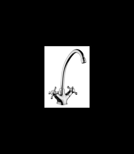 Grifo Monobloc Fregadero Atenas Curvo Cromo, 29cm(alto) 15.4cm(largo).