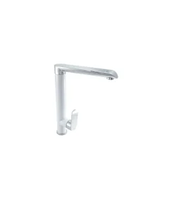 Grifo monomando Alemania en color blanco y cromo 31 cm(alto)18.8 cm(largo)