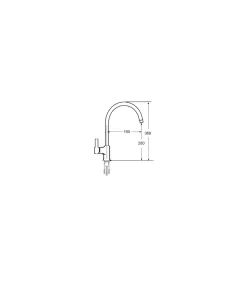 Grifo monomando Brasil en color cromo 36 cm(alto) 19,5 cm(largo)