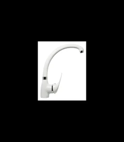 Grifo monomando Colombia en color blanco brillo, 29,5 cm(alto) 18,3 cm(alto)
