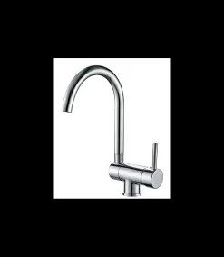 Grifo Monomando Fregadero Abatible Focus-2000 Cromo, 33.5cm(alto) 18.3cm(largo).