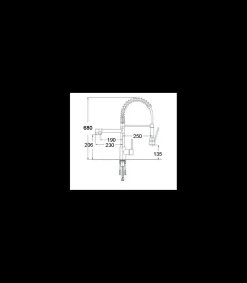 Grifo Monomando Fregadero Columna Industrial Doméstico Plus cromo. 68cm(alto) 25cm(largo).
