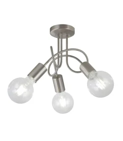 Lámpara 3 luces modelo Tenor acabado niquel satinado 24 cm(alto)25 cm(ancho)25 cm(largo)
