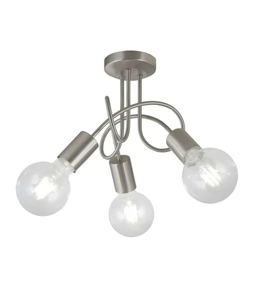 Lámpara 3 luces modelo Tenor acabado niquel satinado 24 cm(alto)25 cm(ancho)25 cm(largo)