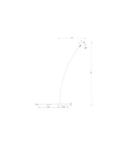 Lámpara de pie modelo Antia acabado negro, 149cm(alto) 23cm(ancho) 55cm(largo)