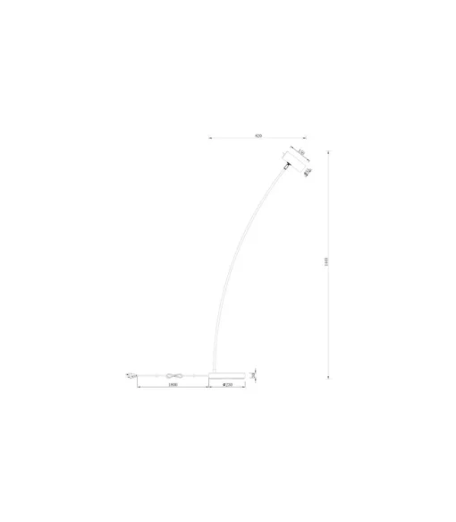 Lámpara de pie modelo Antia acabado negro, 149cm(alto) 23cm(ancho) 55cm(largo)