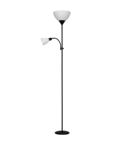 Lámpara de pie negro modelo Milo 2 luces 180 cm(alto) 50 cm(ancho)25 cm(fondo