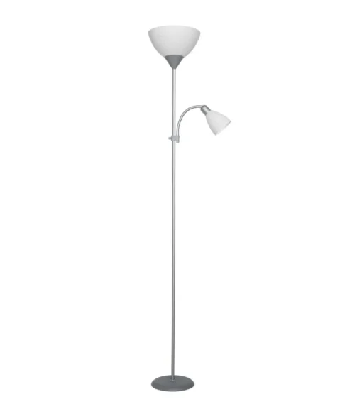 Lámpara de pie plata modelo Milo 2 luces 180 cm(alto) 50 cm(ancho)25 cm(fondo