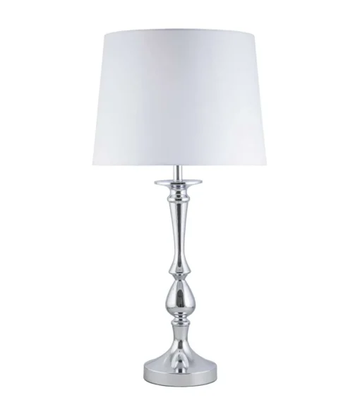 Lámpara de sobremesa rinconera modelo Tudor acabado cromo 70cm(alto) 36cm(ancho).
