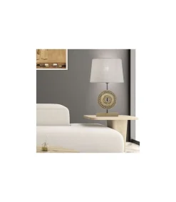 Lámpara de sobremesa rinconera modelo Rodano acabado madera 49cm(alto) 25cm(ancho)