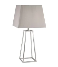 Lámpara de sobremesa rinconera modelo Biccoca acabado niquel satinado 61cm(alto) 30cm(ancho).