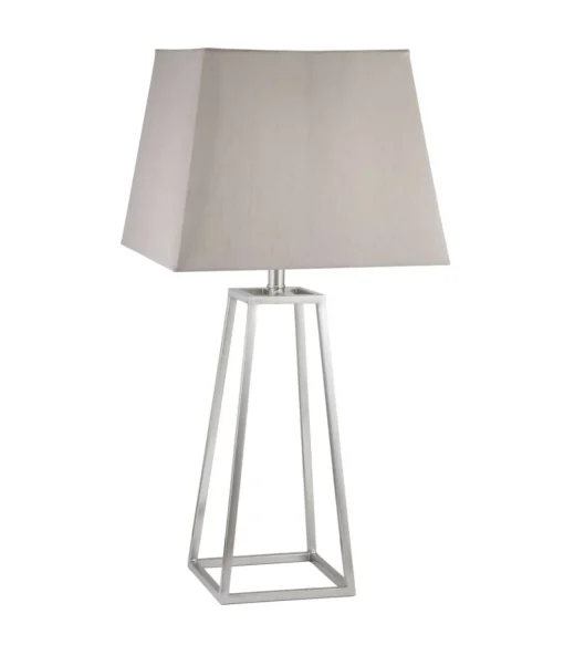 Lámpara de sobremesa rinconera modelo Biccoca acabado niquel satinado 61cm(alto) 30cm(ancho).
