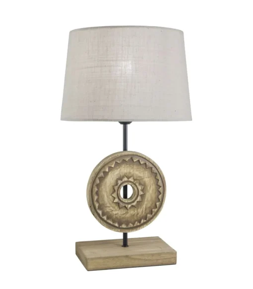 Lámpara de sobremesa rinconera modelo Rodano acabado madera 49cm(alto) 25cm(ancho)