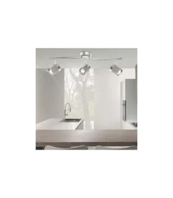 Lámpara lineal 3 luces Bolzano acabado niquel satinado 14 cm(alto) 56 cm(ancho) 14 cm (fondo)