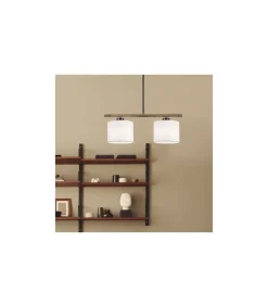 Lámpara lineal de 2 luces modelo Berta acabado negro/blanco, 49 cm(alto) 46 cm(ancho) 15 cm (fondo)