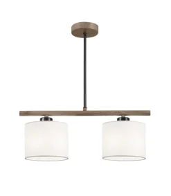Lámpara lineal de 2 luces modelo Berta acabado negro/blanco, 49 cm(alto) 46 cm(ancho) 15 cm (fondo)