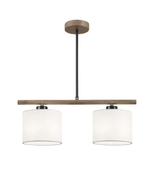 Lámpara lineal de 2 luces modelo Berta acabado negro/blanco, 49 cm(alto) 46 cm(ancho) 15 cm (fondo)