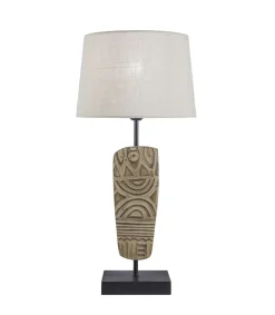 Lámpara rincón Tribale acabado madera, 55cm (alto) 25cm (ancho).